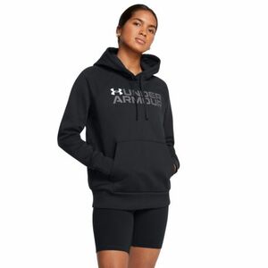 Hőszigetelt, kapucnis női pulóver UNDER ARMOUR Rival Fleece Wordmark Hoodie-BLK kép