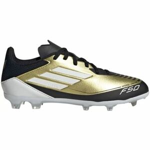 Fiú kültéri futballcipő ADIDAS F50 League Messi Jr FG gold met cloud white core black kép