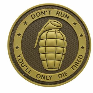 WARAGOD Tapasz 3D Don't Run, You'll only Die Tired Grenade coyote 6cm kép