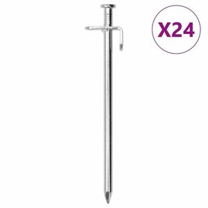 vidaXL 24 db horganyzott acél sátorcövek 19, 5 cm 8 mm kép