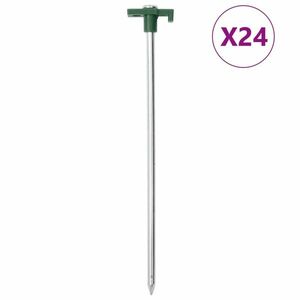 vidaXL 24 db horganyzott acél és PP sátorszeg 25 cm 7 mm kép