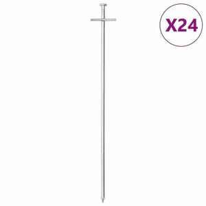 vidaXL 24 db horganyzott acél sátorcövek 29, 5 cm Ø6 mm kép