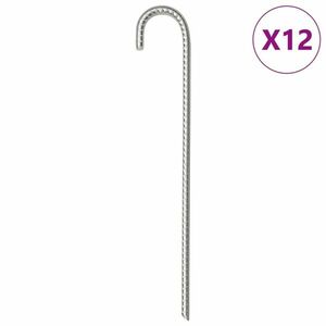 vidaXL 12 db horganyzott acél sátorszeg 37 cm Ø10 mm kép