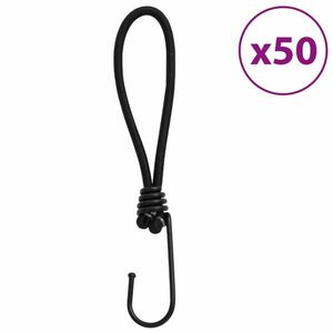 vidaXL 50 db bungeekötél kampókkal 17 cm kép