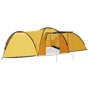 vidaXL 8 személyes sárga iglu kempingsátor 650 x 240 x 190 cm kép