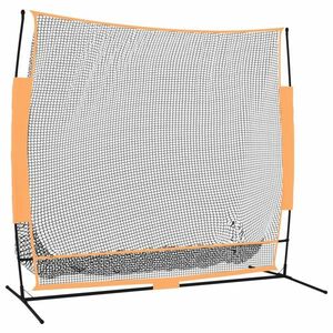 vidaXL fekete és narancssárga poliészter golfháló 215 x 107 x 216 cm kép