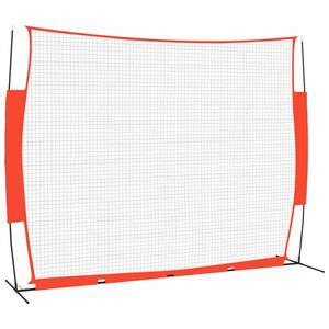 vidaXL piros és fekete acél és poliészter baseballháló 369x107x271 cm kép