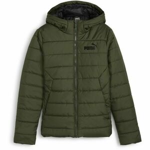 Puma ESSENTIALS HOODED PADDED JACKET Fiú kabát, sötétzöld, méret kép