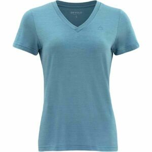 Devold HAREID MERINO 200 TEE V-NECK Női merinó póló, türkiz, méret kép