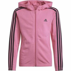 adidas ESSENTIALS 3-STRIPES FULLZIP HOODIE Lány pulóver, rózsaszín, méret kép