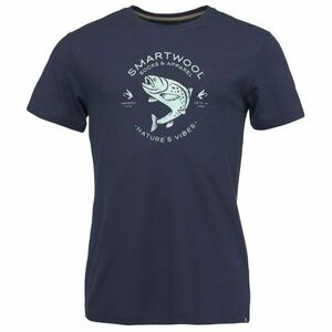 Smartwool TROUT FISHING GRAPHIC SS TEE SLIM FIT Férfi póló, sötétkék, méret kép