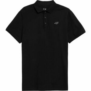 4F POLO SHIRT Férfi galléros póló, fekete, méret kép