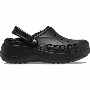 Crocs BAYA PLATFORM LINED CLOG Női bélelt papucs, fekete, méret 37/38 kép