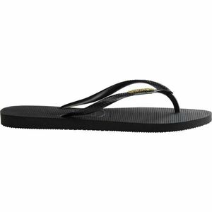 HAVAIANAS SLIM LOGO METALLIC Női flip-flop papucs, fekete, méret 39/40 kép