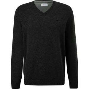 s.Oliver RL KNITTED PULLOVER V-NECK NOOS Férfi pulóver, fekete, méret kép