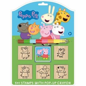 PRASÁTKO PEPPA STAMPS 5+1 bélyegző olajpasztell krétával, mix, méret kép