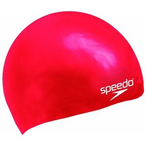 Speedo plain moulded silicone junior cap fehér/piros kép