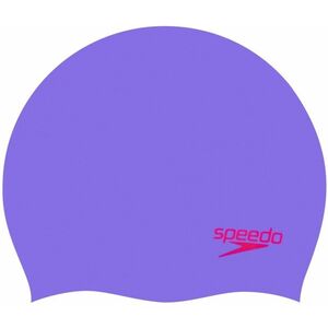 Speedo plain moulded silicone junior cap lila/piros kép