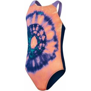 Speedo printed pulseback girl soft coral/ammonite/aquarium/lilac 164cm kép