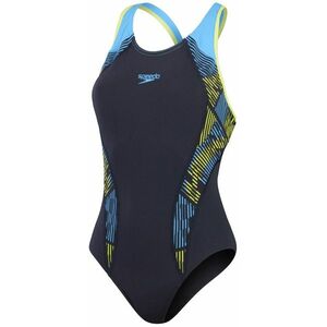 Speedo placement laneback true navy/curious blue/lemon drizzle xl - kép