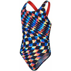 Speedo digital allover leaderback girls black/red 116cm kép