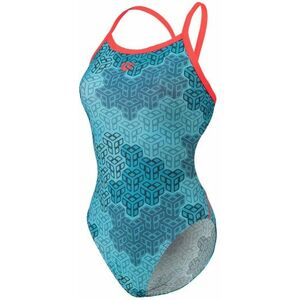 Arena camo kikko swimsuit challenge back fluoro red/water multi s - kép