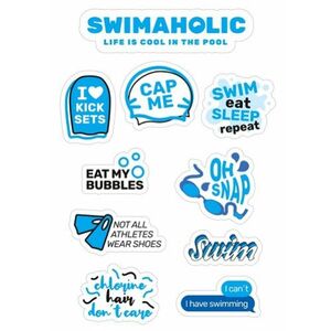 Swimaholic swimming stickers kép