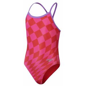 Speedo allover digital vback girls watermelon/flare pink 140cm kép