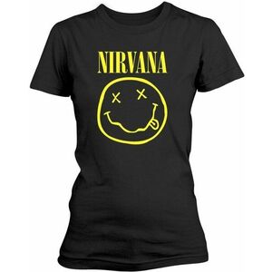 Nirvana Ing Yellow Happy Face Womens Black S kép