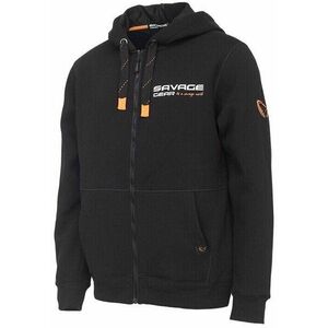 Savage Gear Horgászpulóver Urban Zip Hoodie Fekete tinta XL kép