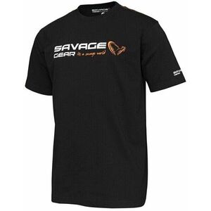 Savage Gear Horgászpóló Signature Logo T-Shirt Fekete tinta S kép