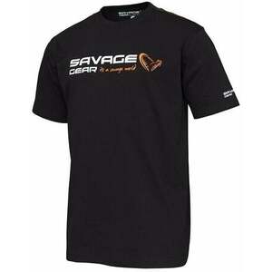 Savage Gear Horgászpóló Signature Logo T-Shirt Fekete tinta L kép