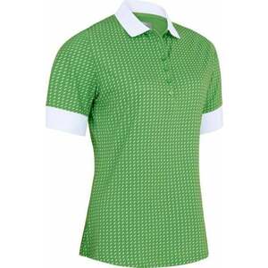 Callaway Women Above The Elbow Sleeve Printed Button Bright Green XS Rövid ujjú póló kép