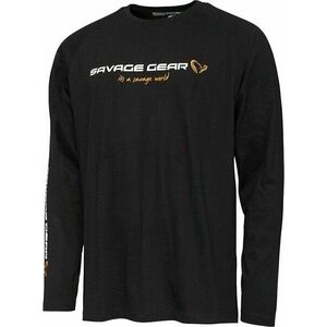 Savage Gear Horgászpóló Signature Logo Long Sleeve T-Shirt Black Caviar 2XL kép