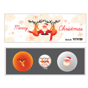 Volvik Vivid Christmas 2 Pack Golf Balls Karácsony Golflabda kép