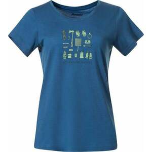 Bergans Graphic Wool Tee Women North Sea Blue/Jade Green/Navy Blue XS Póló kép