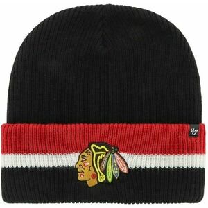 Chicago Blackhawks Split Cuff Knit Black UNI Sapka kép