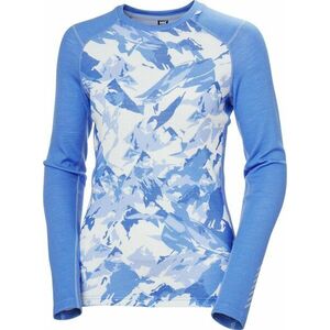 Helly Hansen Women’s LIFA Merino Midweight Graphic Long-Sleeve Crew Ultra Blue Mountain Camo M Termikus fehérnemű kép