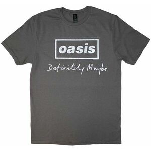 Oasis Ing Definitely Maybe Distressed Text Logo Unisex Charcoal Grey M kép