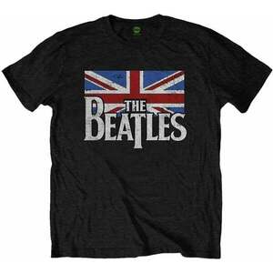 The Beatles Ing Drop T Logo & Vintage Flag Unisex Black 2XL kép