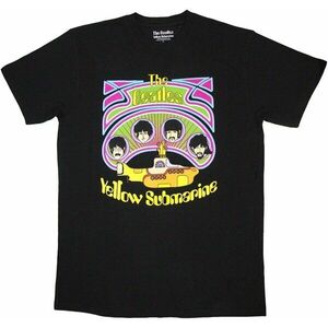 The Beatles Ing Yellow Submarine Heads in Circles v2 Unisex Black S kép