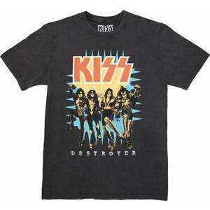 Kiss Ing Destroyer 3D Logo Stone Wash Unisex Charcoal Grey L kép