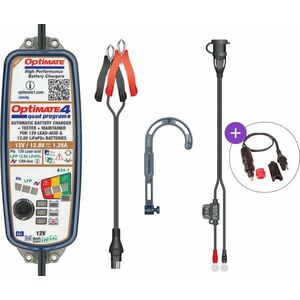 Tecmate OptiMate 4 Quad Program + CABLE SAE O-02 Set Töltő kép