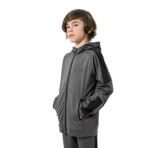 Fiú edzőpulóver cipzárral 4F JUNIOR BOYS FUNCTIONAL SWEATSHIRT JBLMF001-23M-DARK GREY MELANGE kép