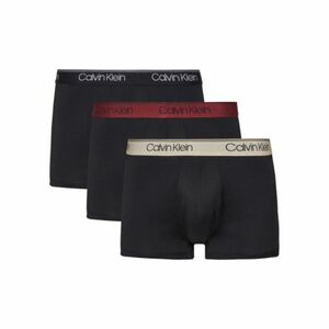 Férfi boxerek CALVIN KLEIN 3 PACK-LOW RISE TRUNK-B- BLACK, SYRAH, COCOON WBS kép