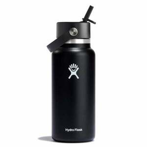 Hydro Flask Széles termo palack szájjal 32 OZ Wide Flex Straw Cap, fekete kép