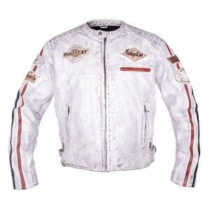 Férfi bőr motoros kabát W-TEC Sheawen White New kép