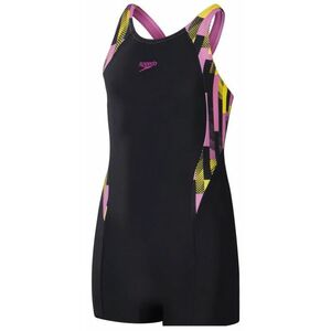 Speedo printed panel legsuit girls black/pink 140cm kép