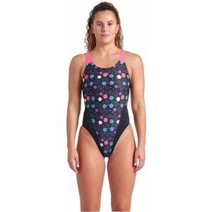 Arena performance funny prints tech back black/shocking pink xxs - kép