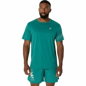 ASICS ICON SS TOP Férfi futópóló, sötétzöld, méret kép